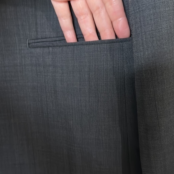 Macys Men’s Slim Fit Wool Suit Jacket Two Button Sportcoat Blazer Gray 42R - Picture 12 of 16